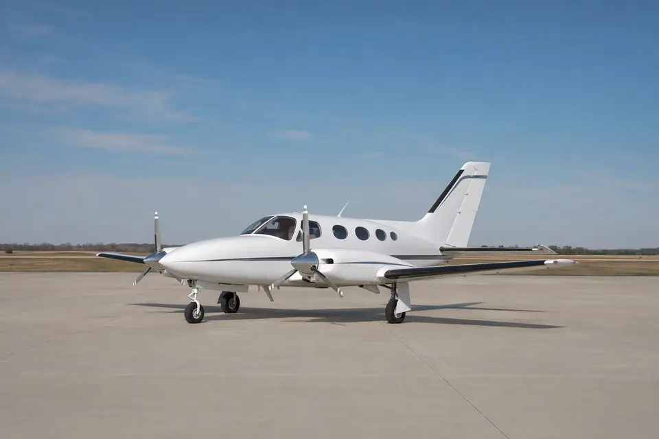 AI illustration of a Beechcraft Duke, not this aircraft