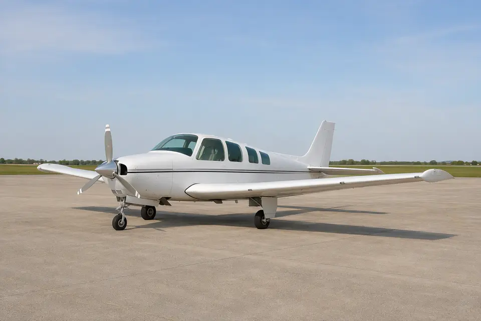 AI illustration of a Beechcraft Bonanza 33, not this aircraft