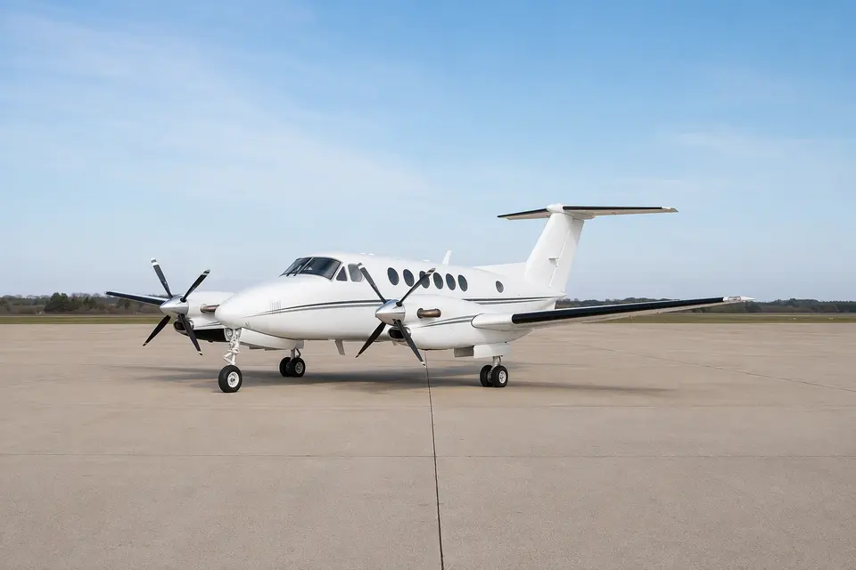 AI illustration of a Beechcraft King Air 200, not this aircraft