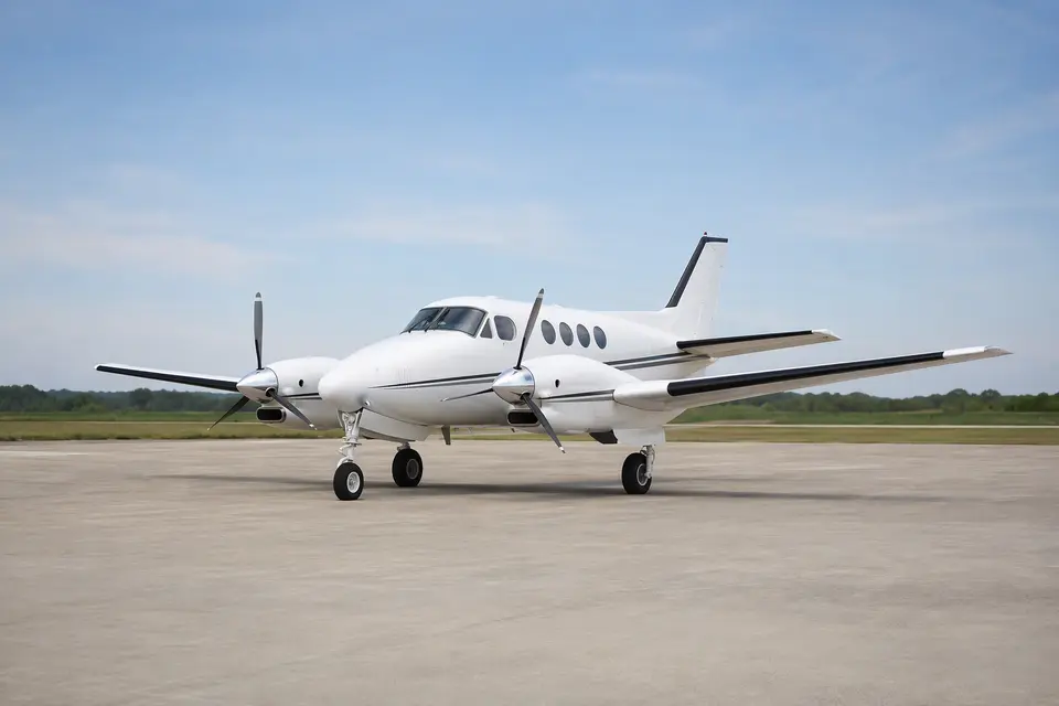 AI illustration of a Beechcraft King Air 90, not this aircraft