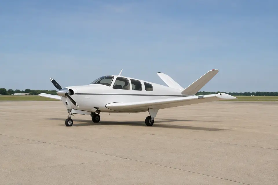 AI illustration of a Beechcraft Bonanza 35, not this aircraft