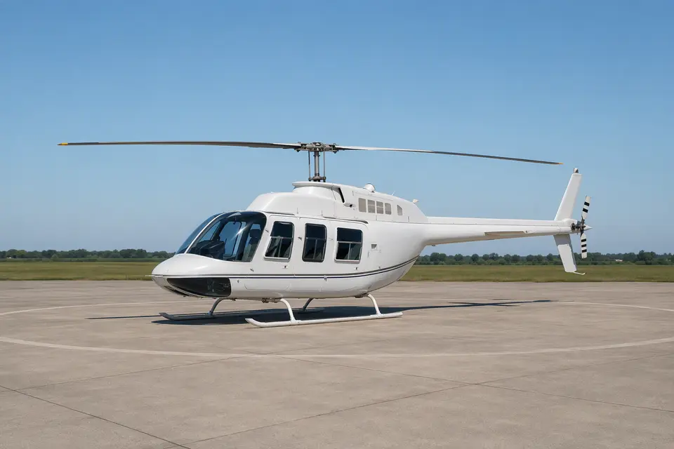 AI illustration of a Bell 206L LongRanger, not this aircraft