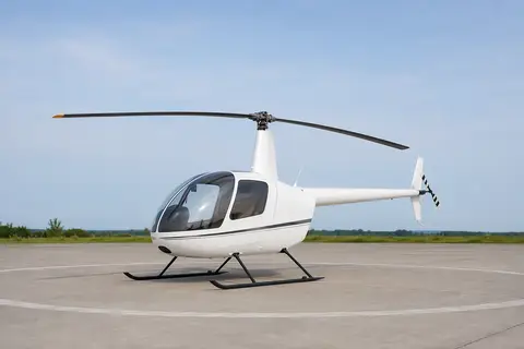AI illustration of a piston helicopter, not this aircraft
