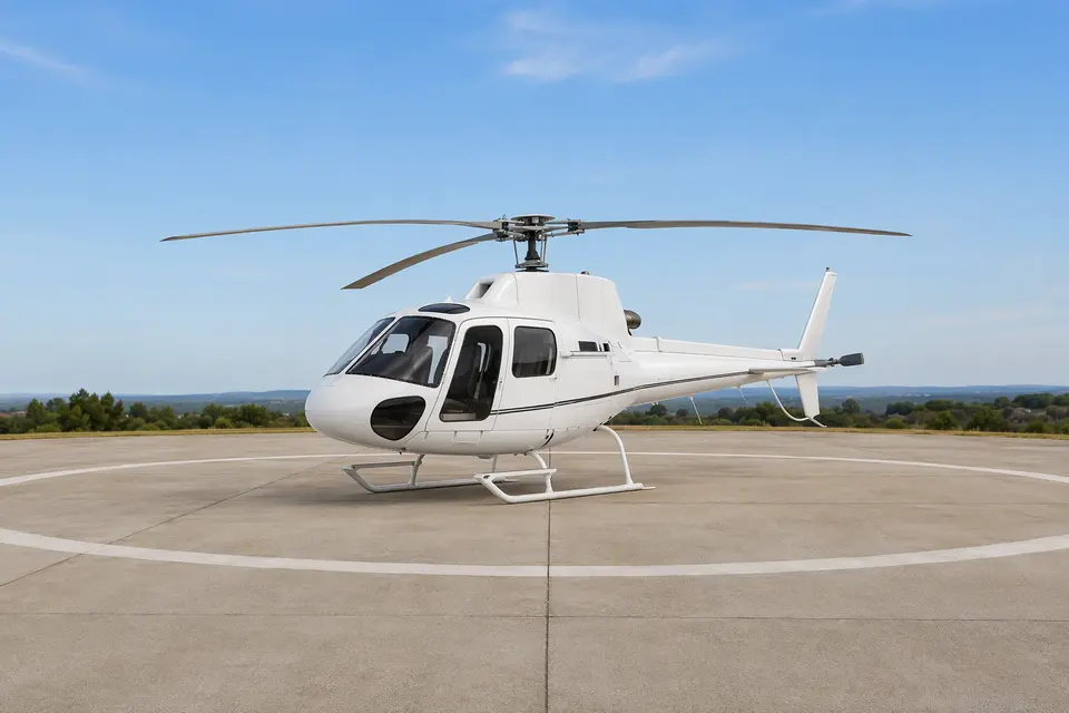 AI illustration of a turbine helicopter, not this aircraft