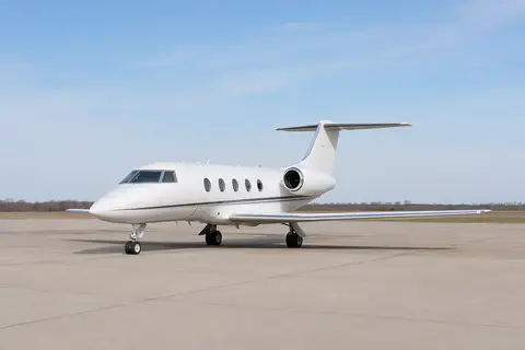 AI illustration of a light business jet, not this aircraft