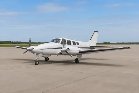 AI illustration of a piston twin, not this aircraft