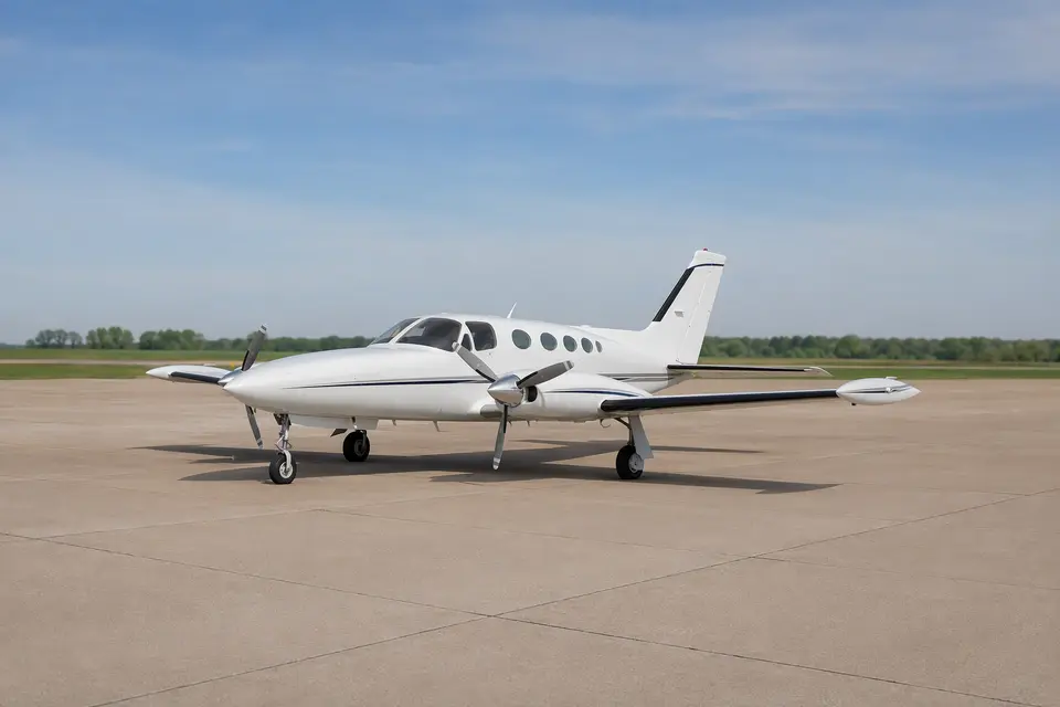 AI illustration of a Cessna 414 Chancellor, not this aircraft