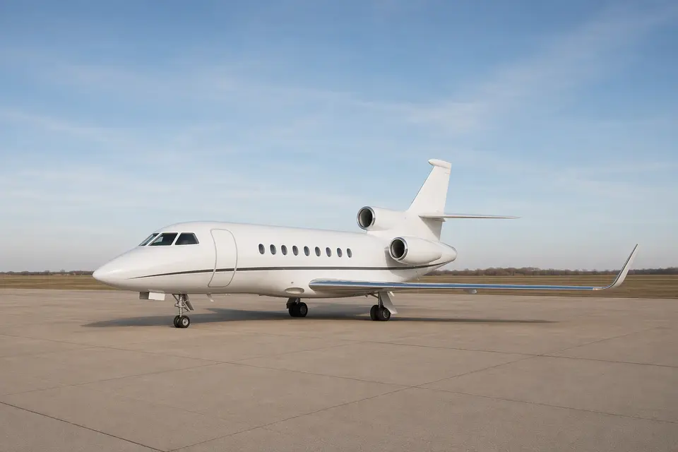 AI illustration of a Dassault Falcon 50, not this aircraft