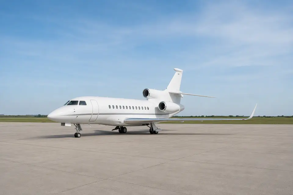 AI illustration of a Dassault Falcon 8X, not this aircraft