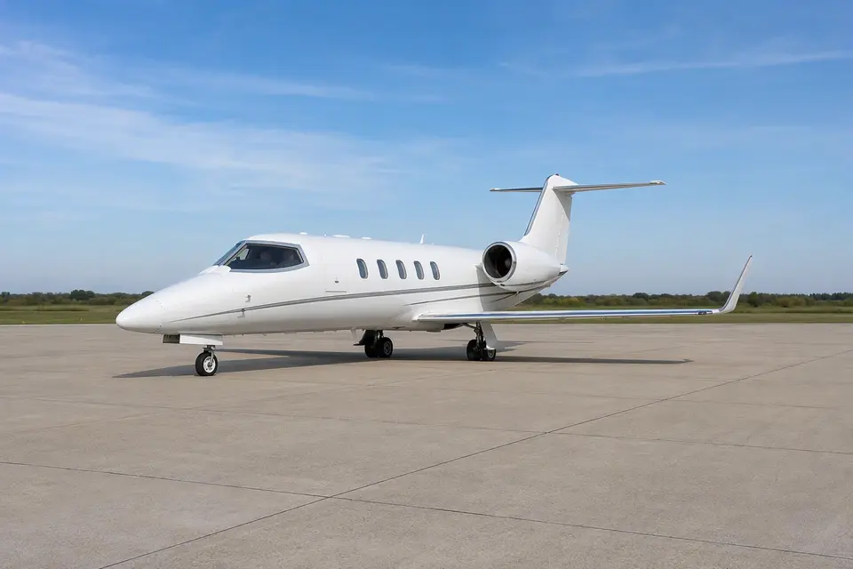 AI illustration of a Learjet 55, not this aircraft