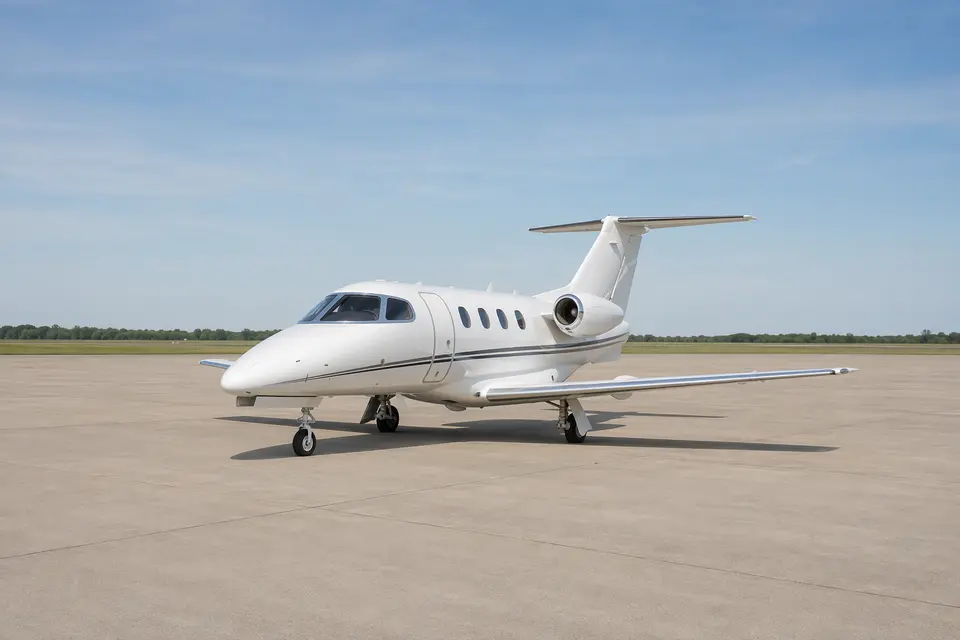 AI illustration of an Embraer Phenom 100, not this aircraft