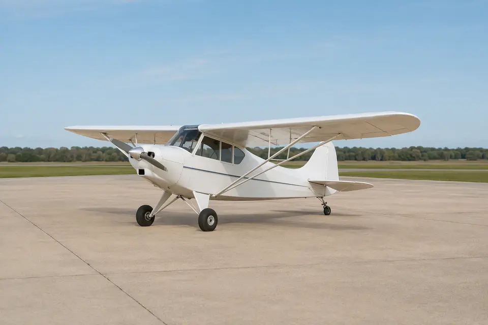 AI illustration of a Piper PA-12 Super Cruiser, not this aircraft