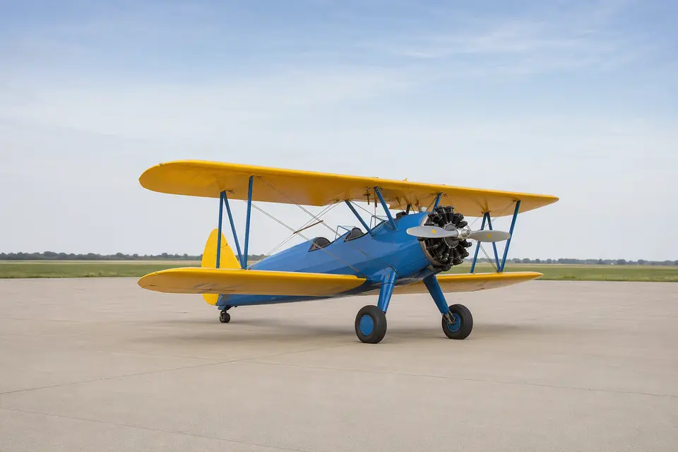 AI illustration of a Boeing Stearman, not this aircraft