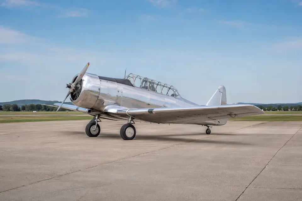 AI illustration of a North American T-6 Texan, not this aircraft