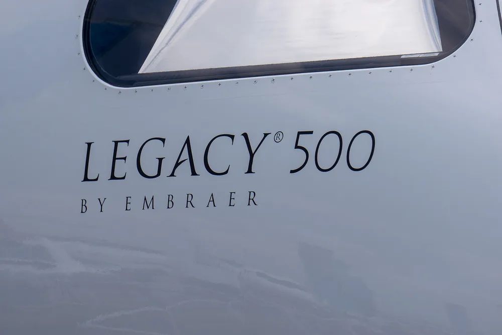 Representative photo of an Embraer Legacy 500, not this aircraft